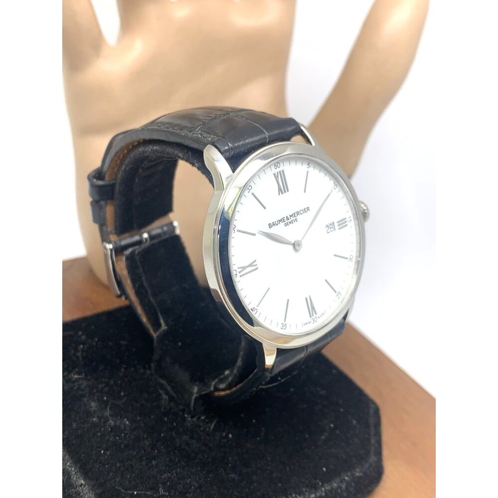 Baume & Mercier Men's Watch 10323 Classima Swiss Quartz White Dial Leather 40mm - Picture 14 of 14